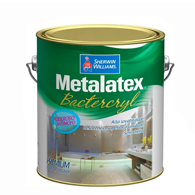 Tinta Metalatex Bactercryl 3,6 Litros Branco Sherwin Williams
