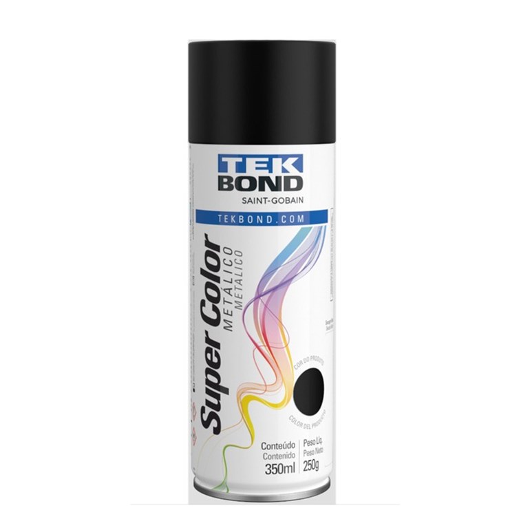 Tinta Spray Metalico 350ml Preto Tekbond
