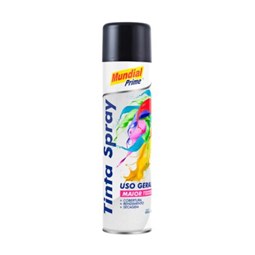Tinta Spray Uso Geral 400ml Preto Brilhante Mundial Prime