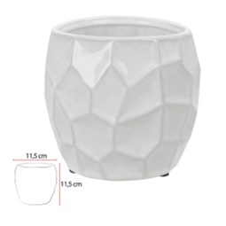 Vaso Cerâmica 11,5Cm Branco Flor Arte