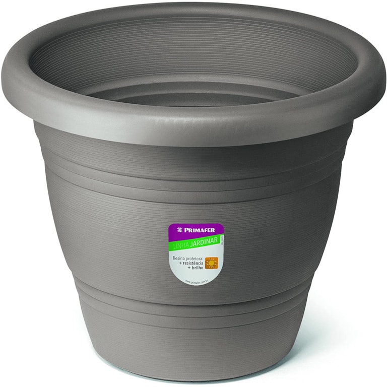 Vaso Primafer Plástico para Jardim 17cm Ocre/Concreto Atlas