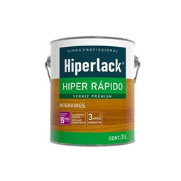 Verniz Hiperlack Hiper Rápido Incolor  3,0 Litros Hidracor